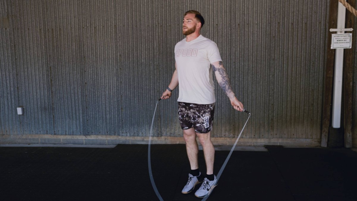 Man jumping rope.