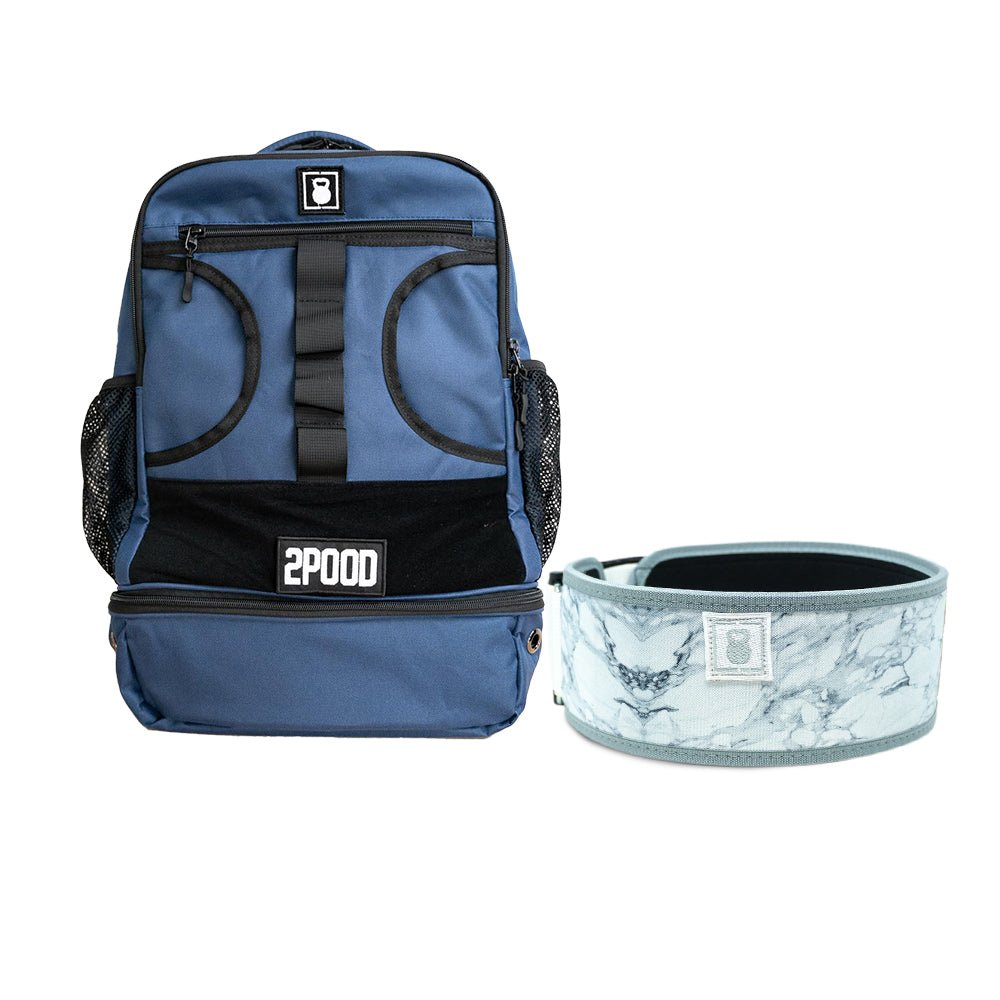4" White Marble Belt & Backpack 3.0 Bundle
