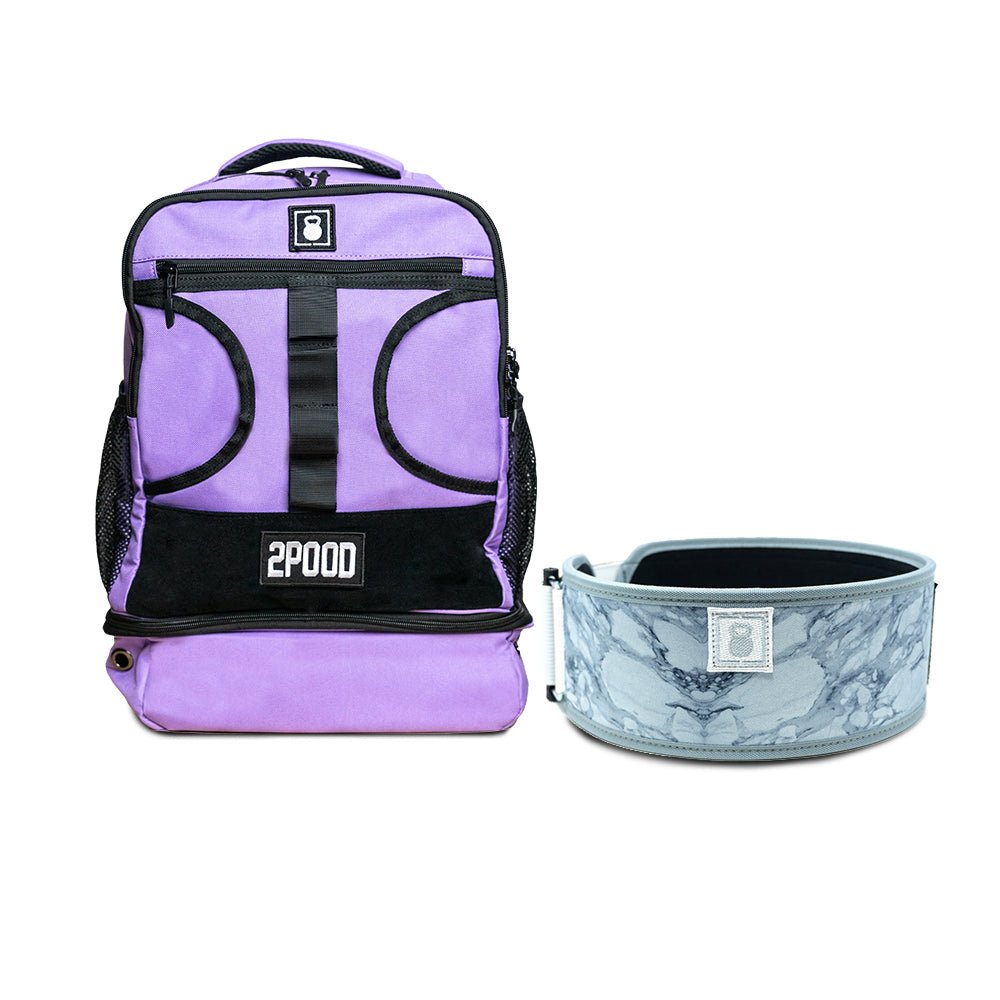 4" White Marble Belt & Backpack 3.0 Bundle - 2POOD