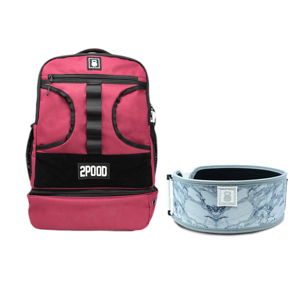 4" White Marble Belt & Backpack 3.0 Bundle