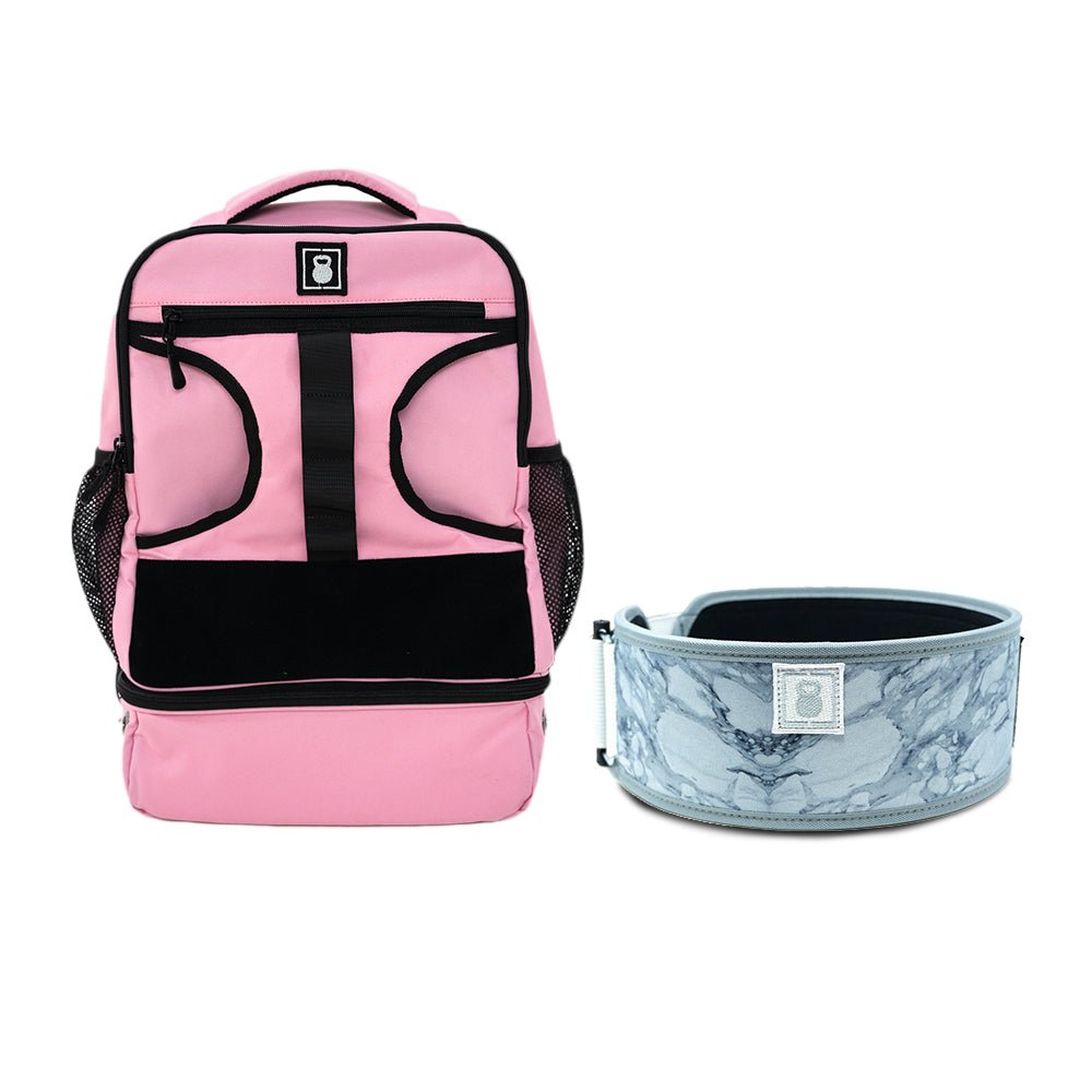 4" White Marble Belt & Backpack 3.0 Bundle