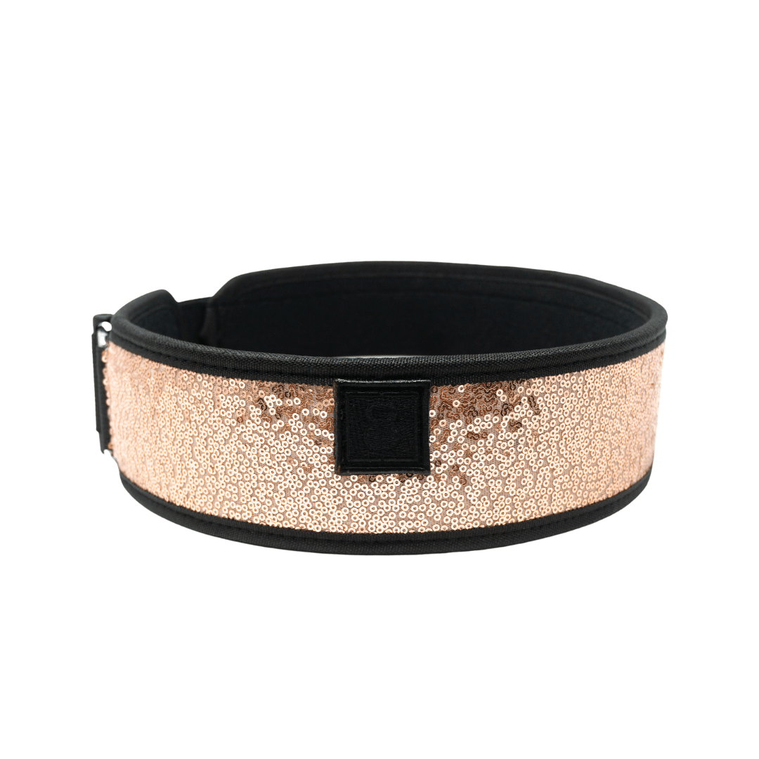 3" Petite Classy Bling Rose Gold Weightlifting Belt - 2POOD