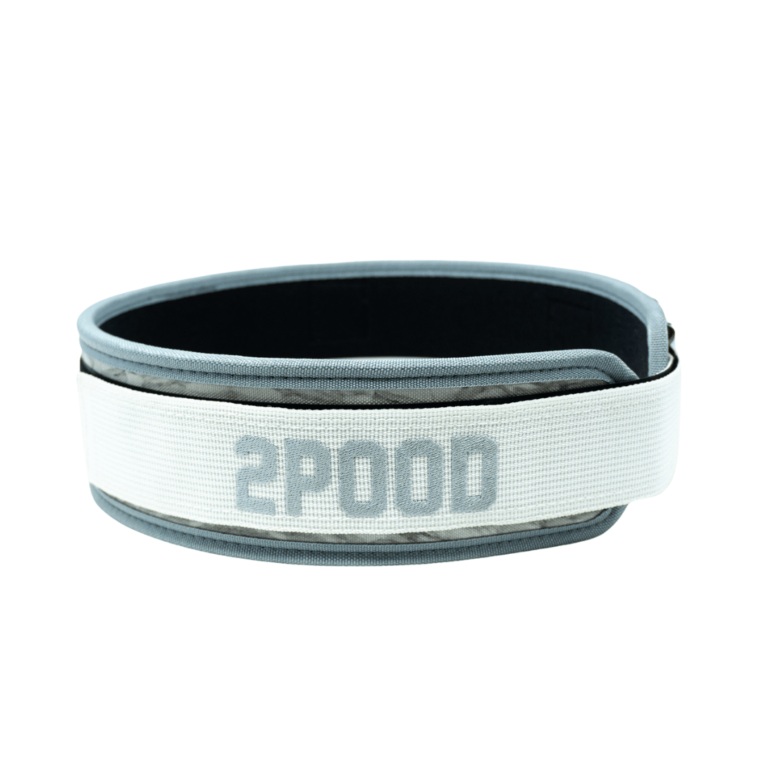 3" Petite White Marble Weightlifting Belt - 2POOD