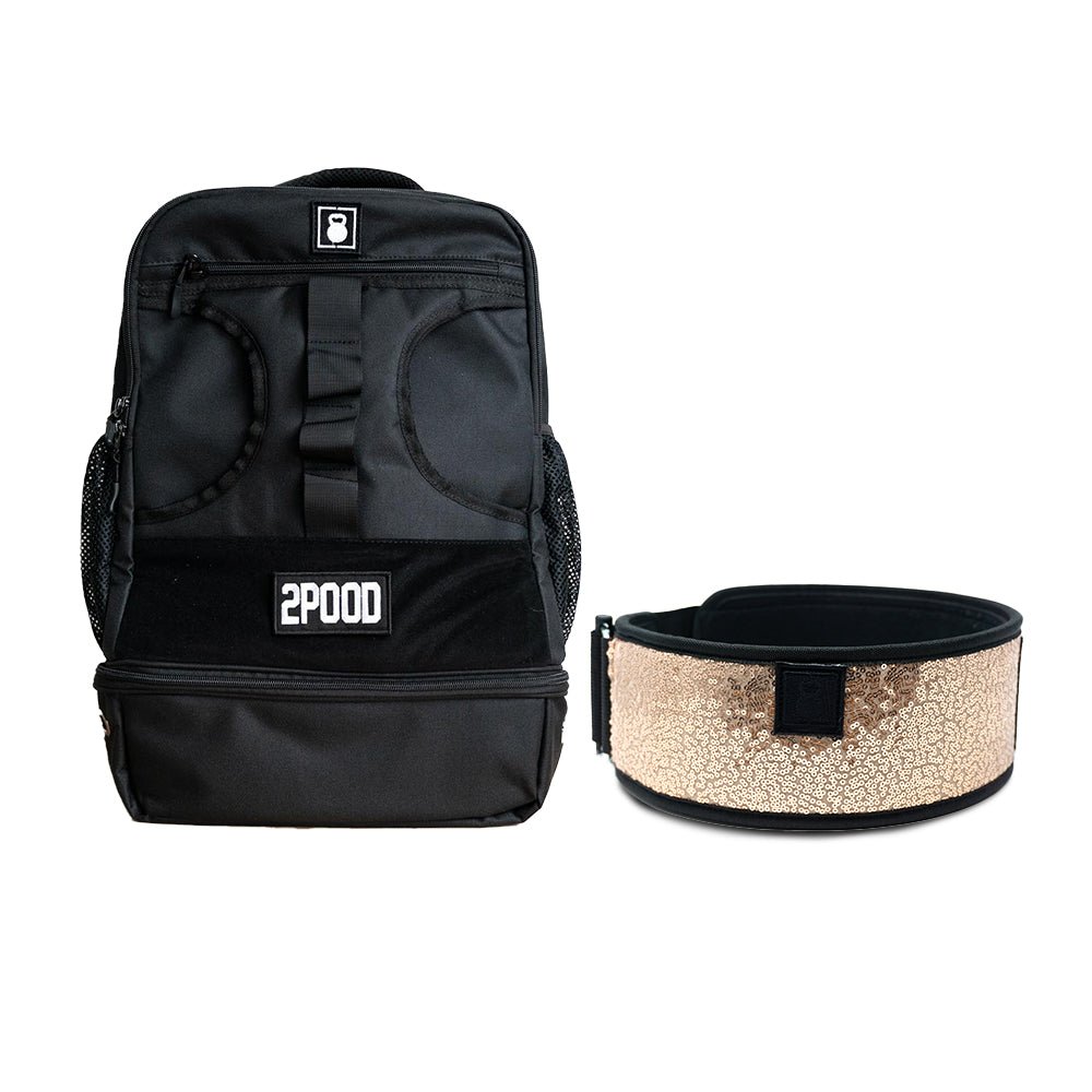 4" Classy Bling Rose Gold Belt & Backpack 3.0 Bundle - 2POOD