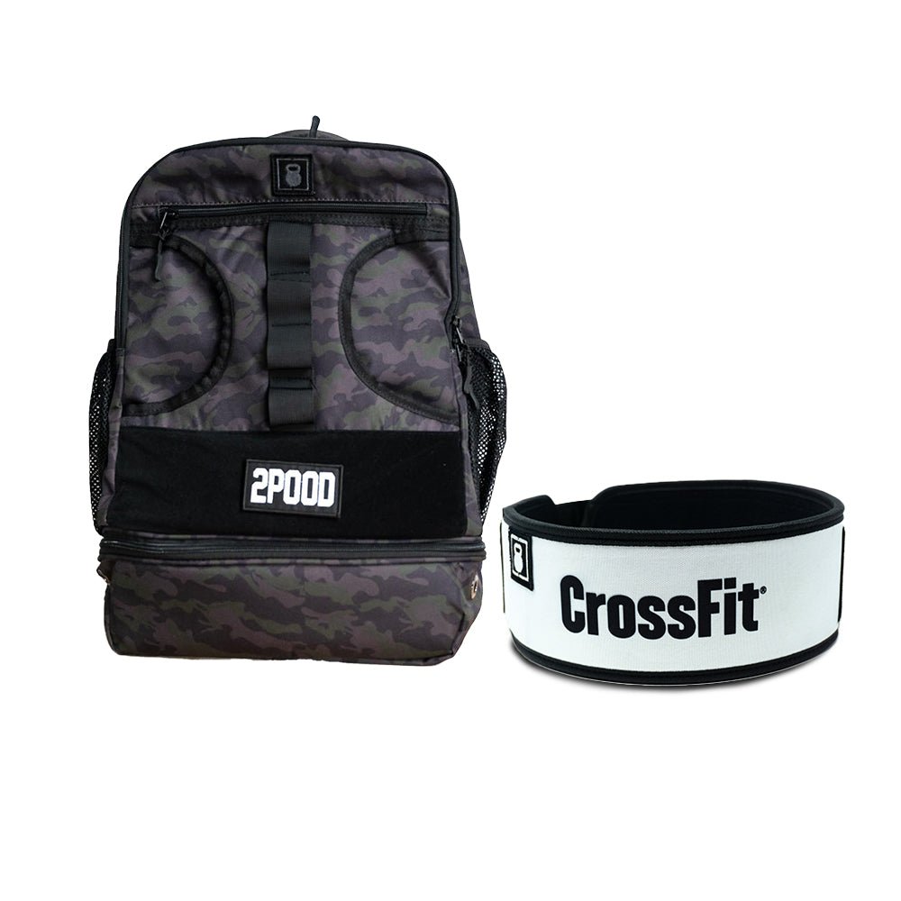 4" CrossFit White Belt & Backpack 3.0 Bundle - 2POOD