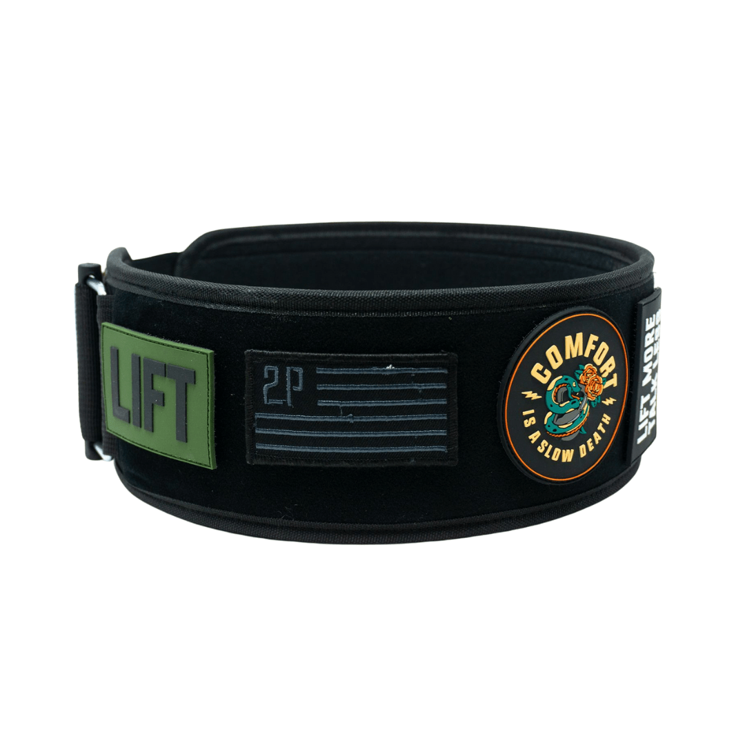 Black Velcro Patch 4" Weightlifting Belt - 2POOD