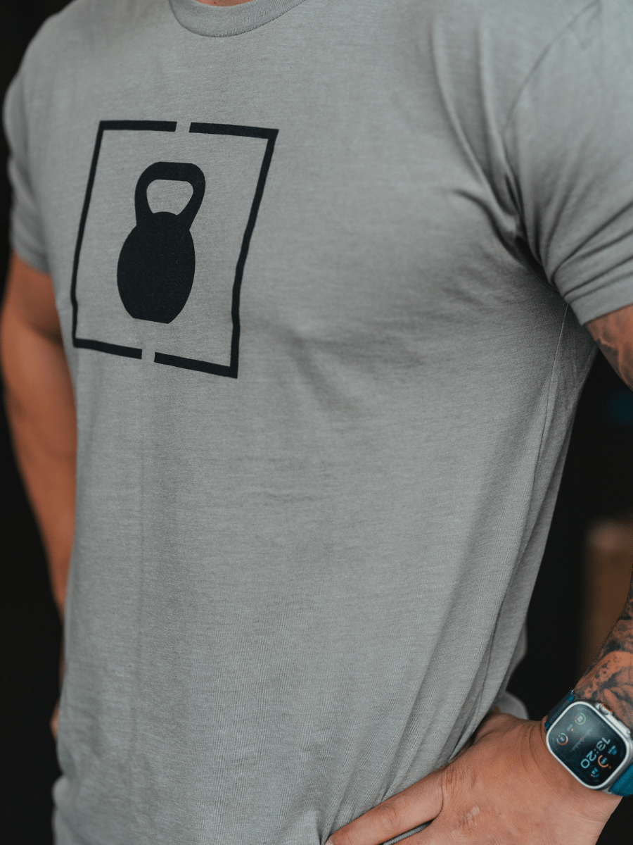 Grey Kettlebell Patch T-Shirt - 2POOD