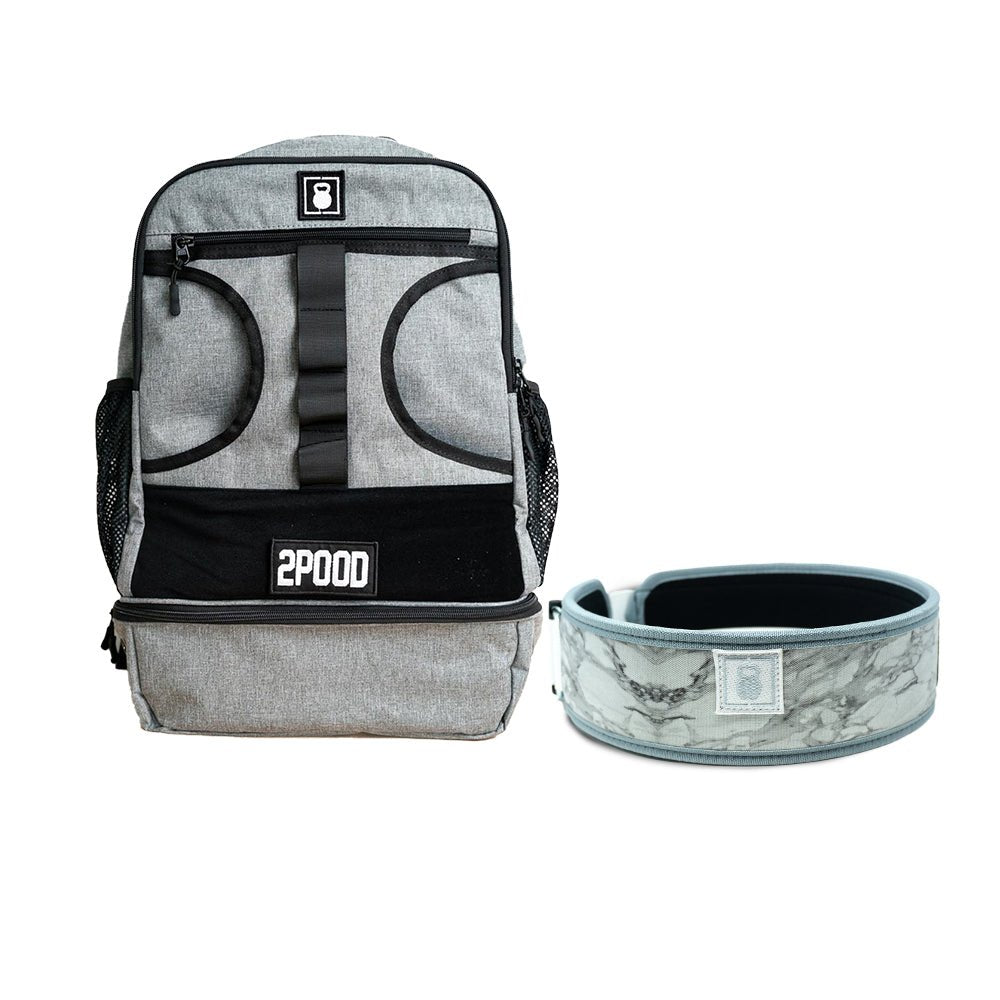 3" White Marble Belt & Backpack 3.0 Bundle - 2POOD