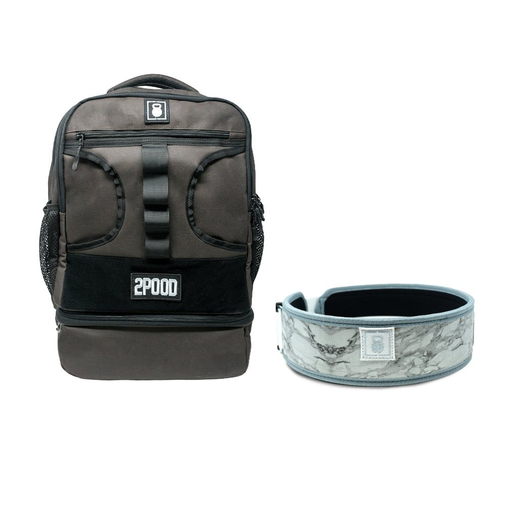 3" White Marble Belt & Backpack 3.0 Bundle