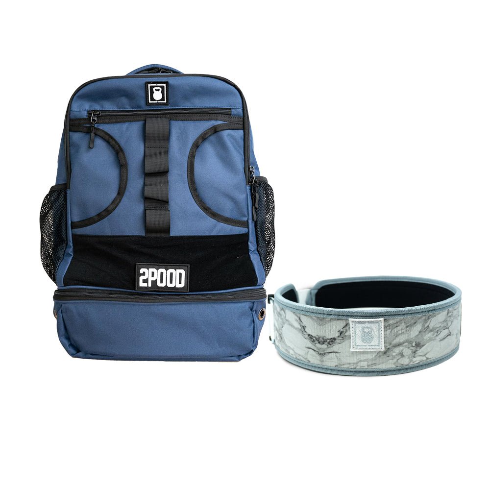 3&quot; White Marble Belt &amp; Backpack 3.0 Bundle - 2POOD