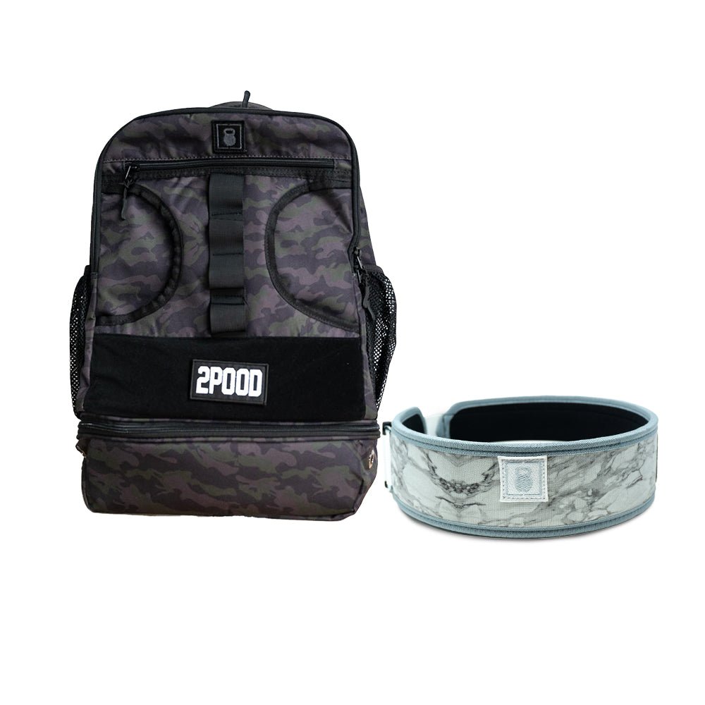 3" White Marble Belt & Backpack 3.0 Bundle - 2POOD