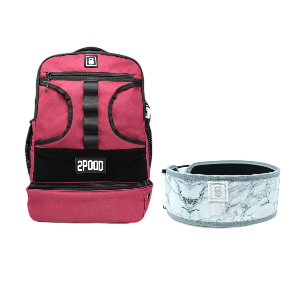 4" White Marble Belt & Backpack 3.0 Bundle