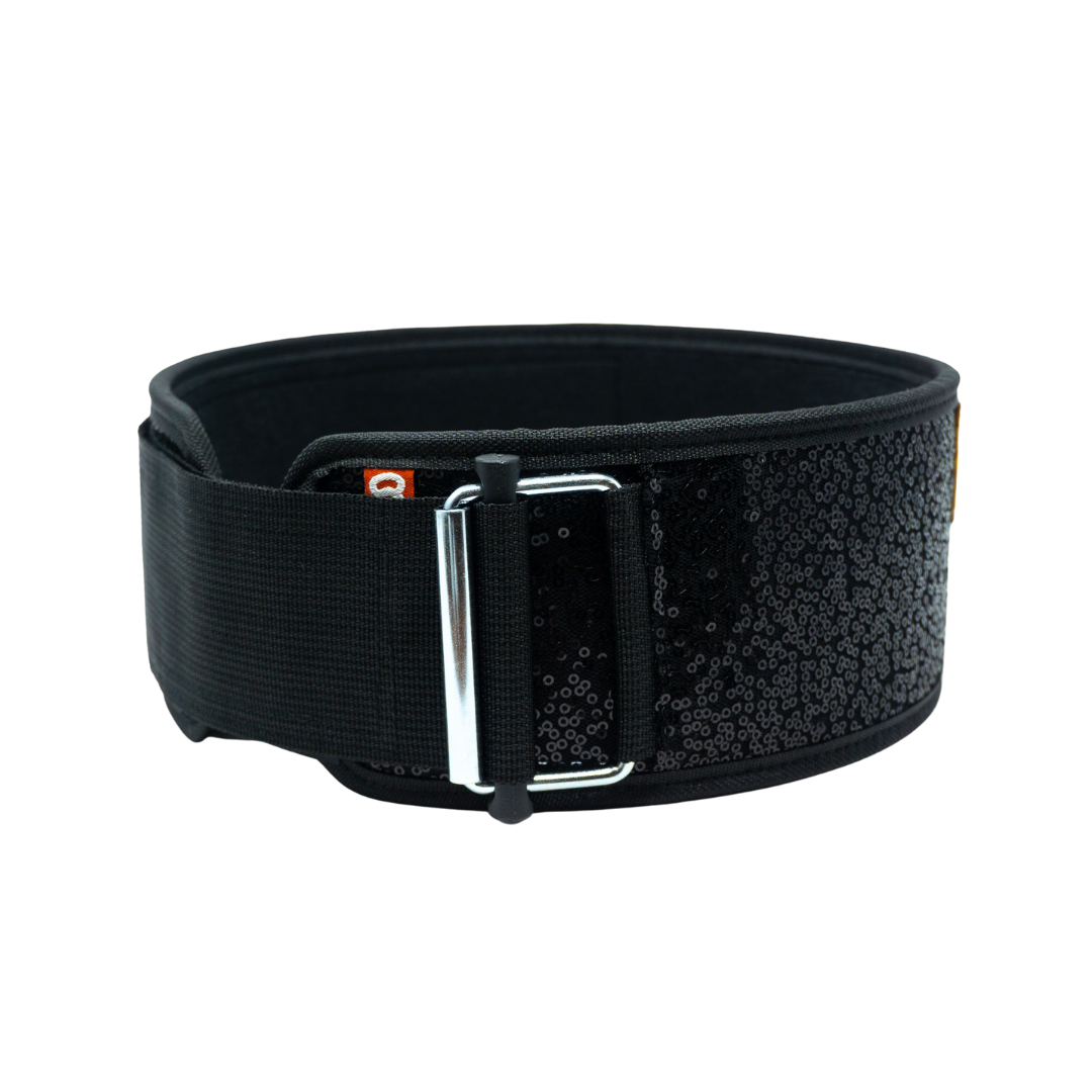 Black Magic (sparkle) 4&quot; Weightlifting Belt - 2POOD