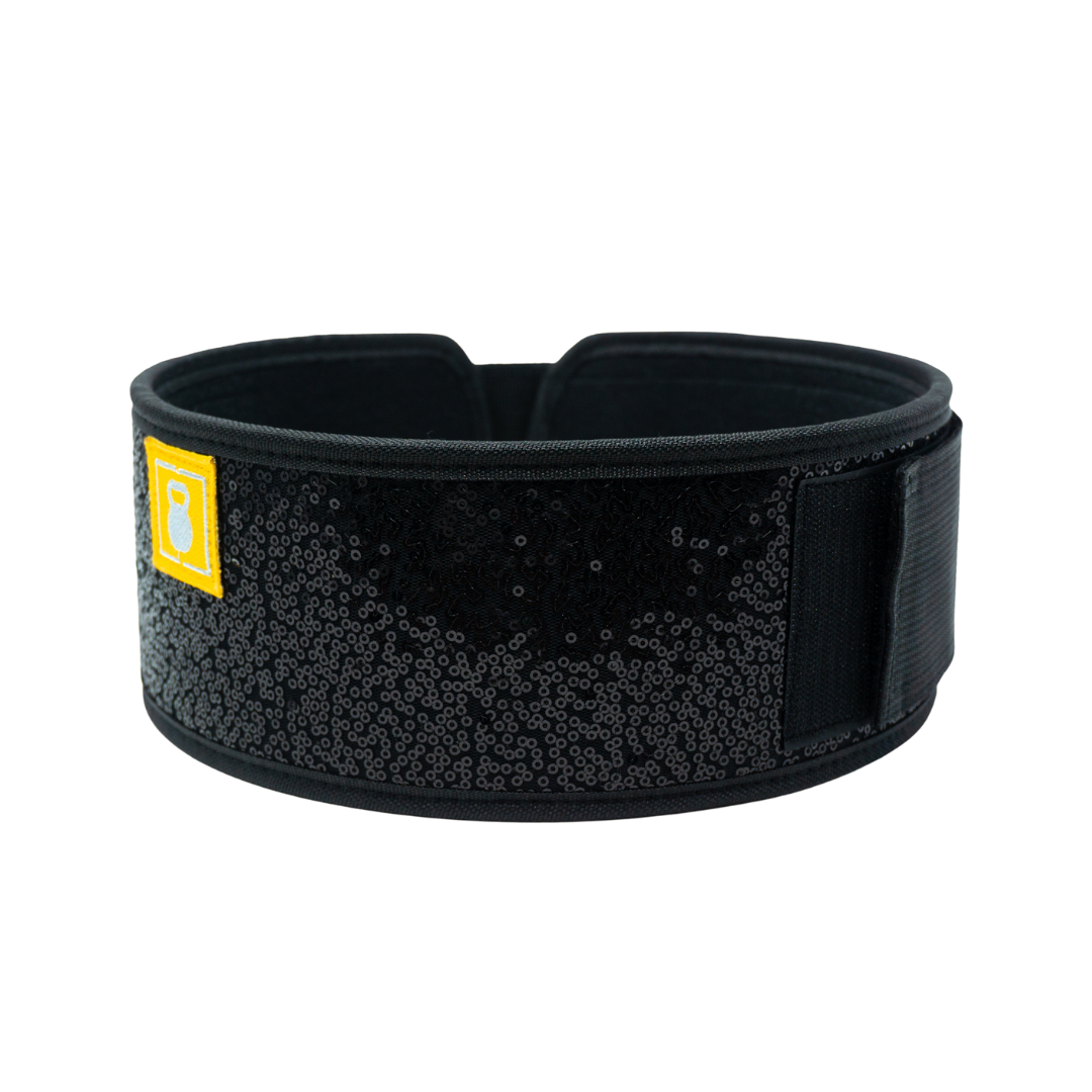 Black Magic (sparkle) 4&quot; Weightlifting Belt - 2POOD