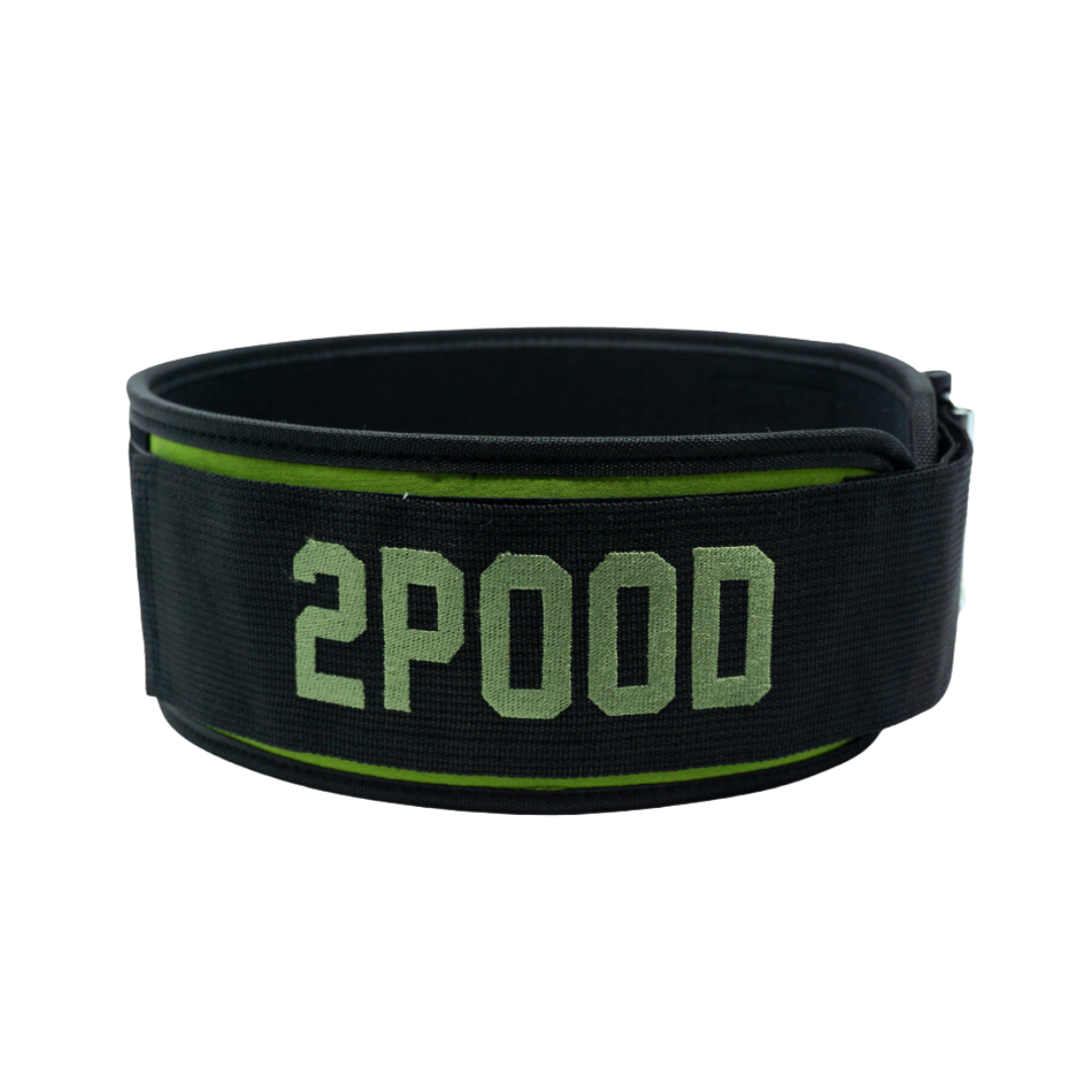 Green Velcro Patch 4" Weightlifting Belt - 2POOD