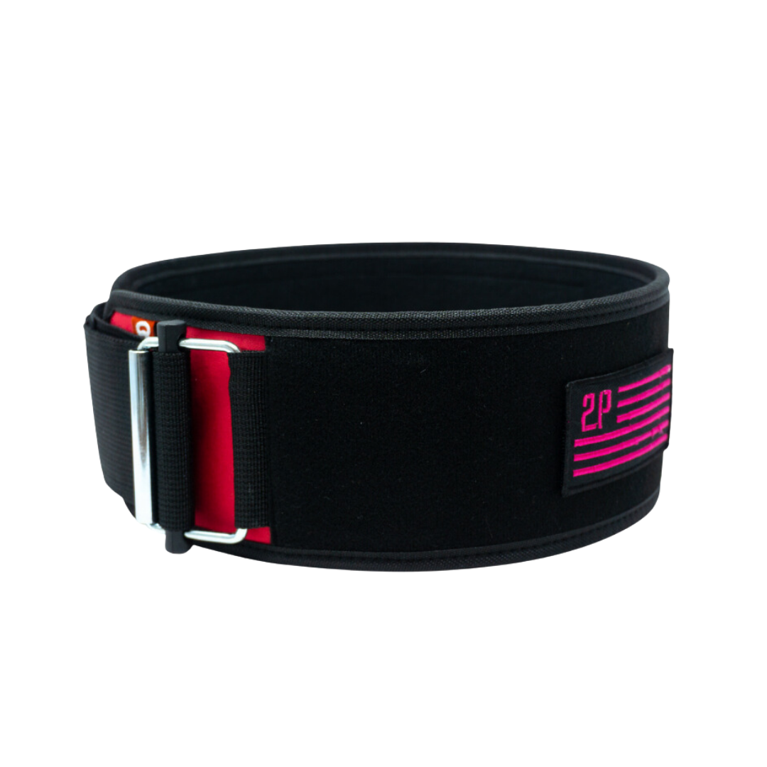 Pink Velcro Patch 4&quot; Weightlifting Belt - 2POOD