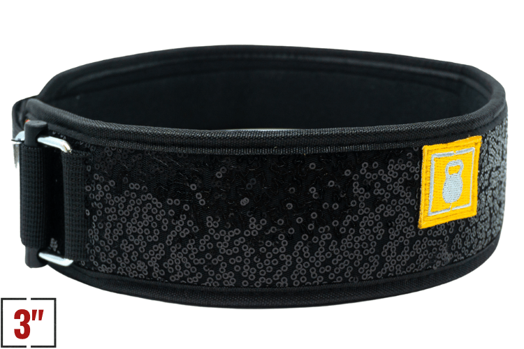 3" Petite Black Magic (Sparkle) Weightlifting Belt - 2POOD