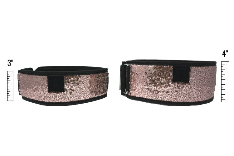 3&quot; Petite Classy Bling Rose Gold Straight Weightlifting Belt - 2POOD
