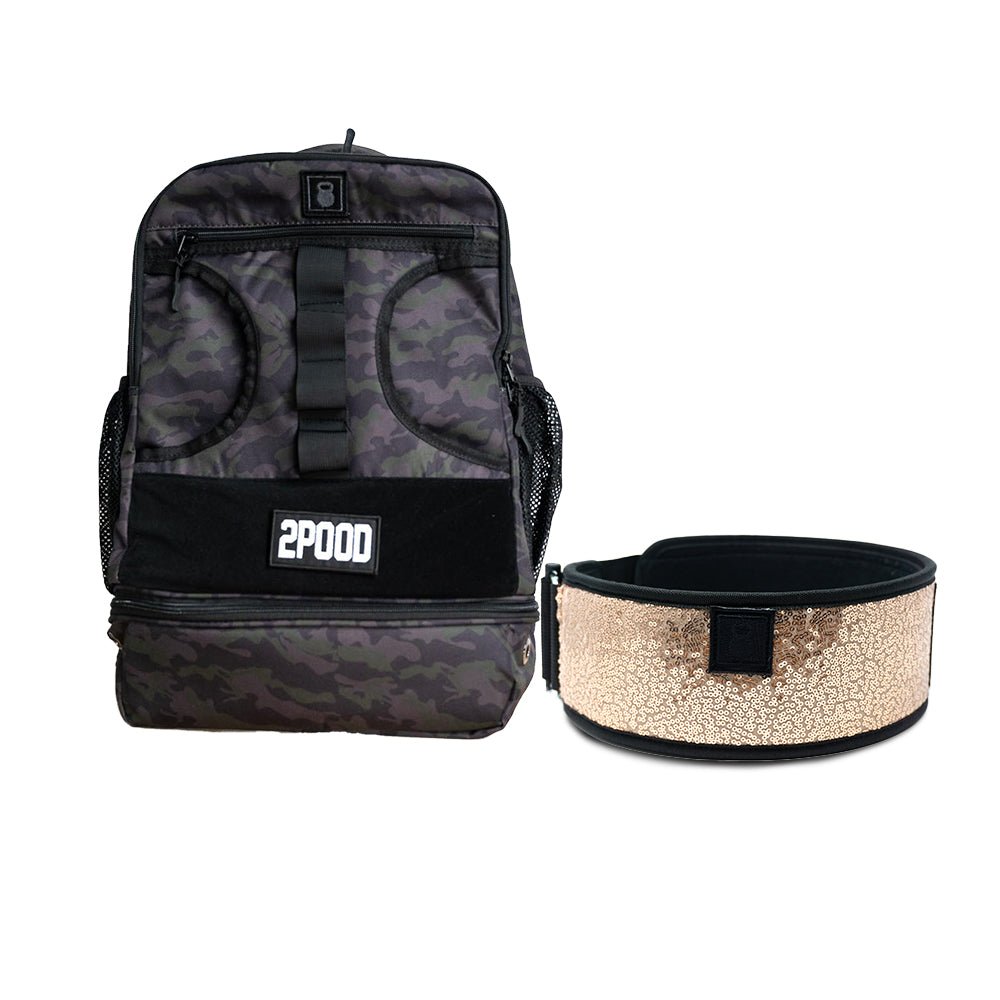 4" Classy Bling Rose Gold Belt & Backpack 3.0 Bundle - 2POOD