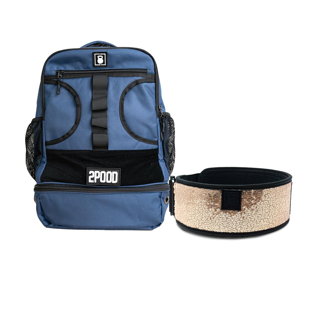 4" Classy Bling Rose Gold Belt & Backpack 3.0 Bundle - 2POOD