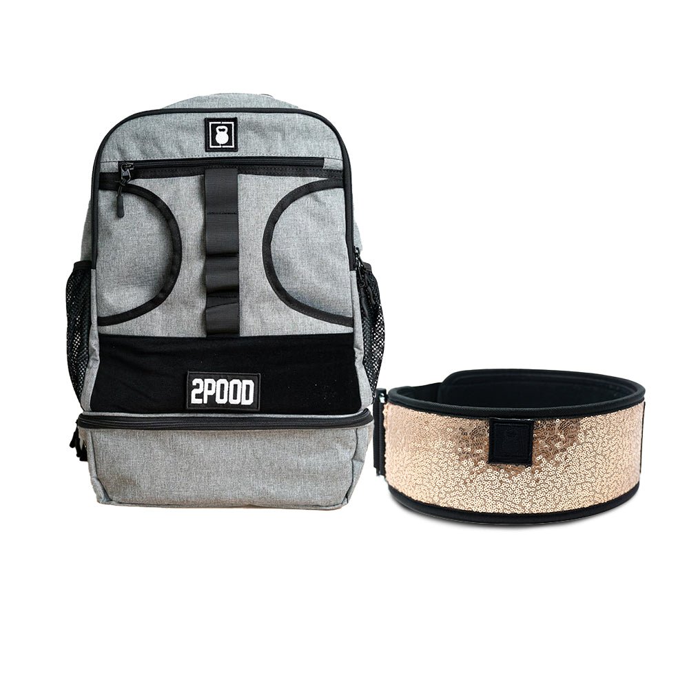 4" Classy Bling Rose Gold Belt & Backpack 3.0 Bundle - 2POOD