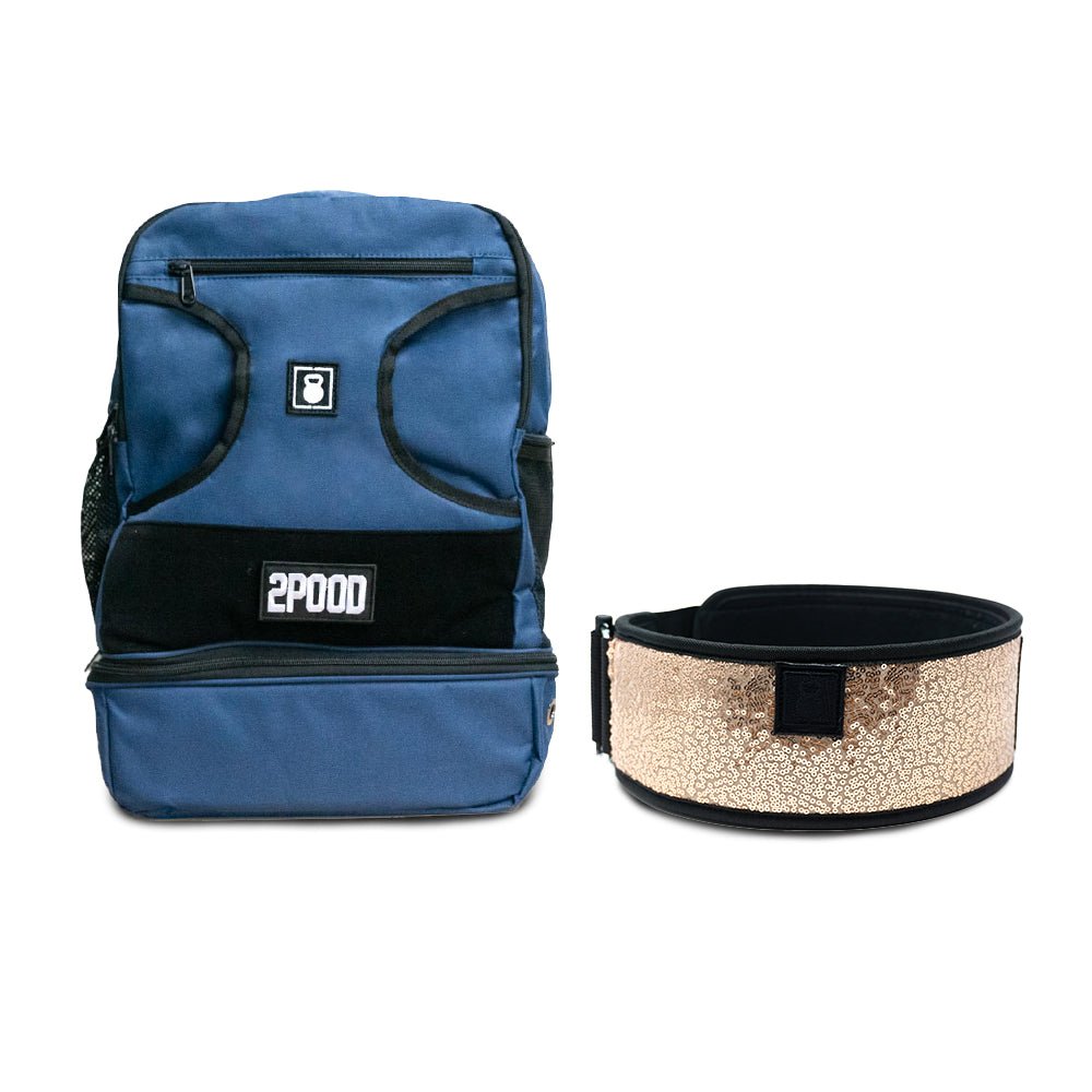 4" Classy Bling Rose Gold Belt & Backpack Bundle - 2POOD