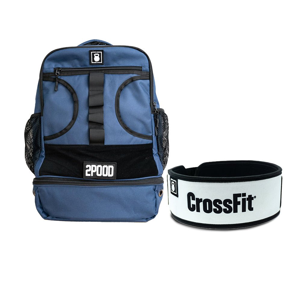 4" CrossFit White Belt & Backpack 3.0 Bundle - 2POOD