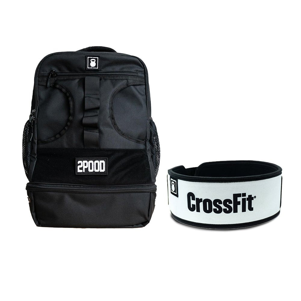 4&quot; CrossFit White Belt &amp; Backpack 3.0 Bundle - 2POOD