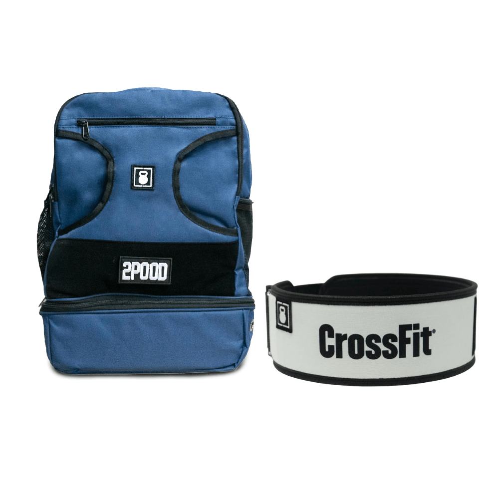 4&quot; White CrossFit Belt &amp; Backpack Bundle - 2POOD