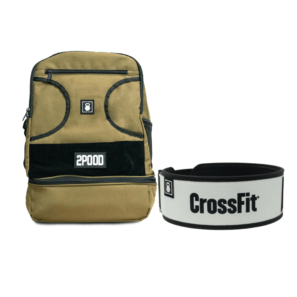 4&quot; White CrossFit Belt &amp; Backpack Bundle - 2POOD