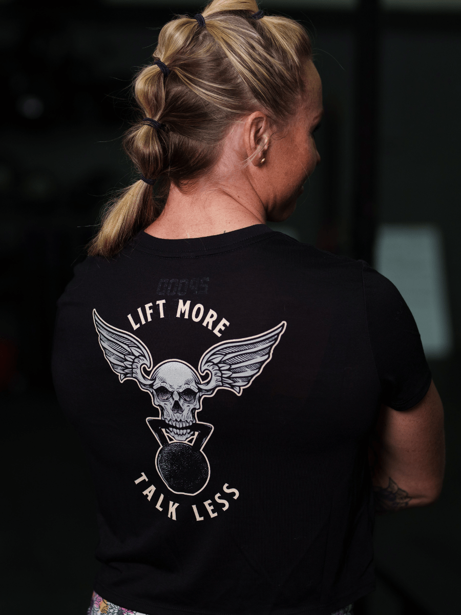 Black Lift More Talk Less Crop Top 2POOD