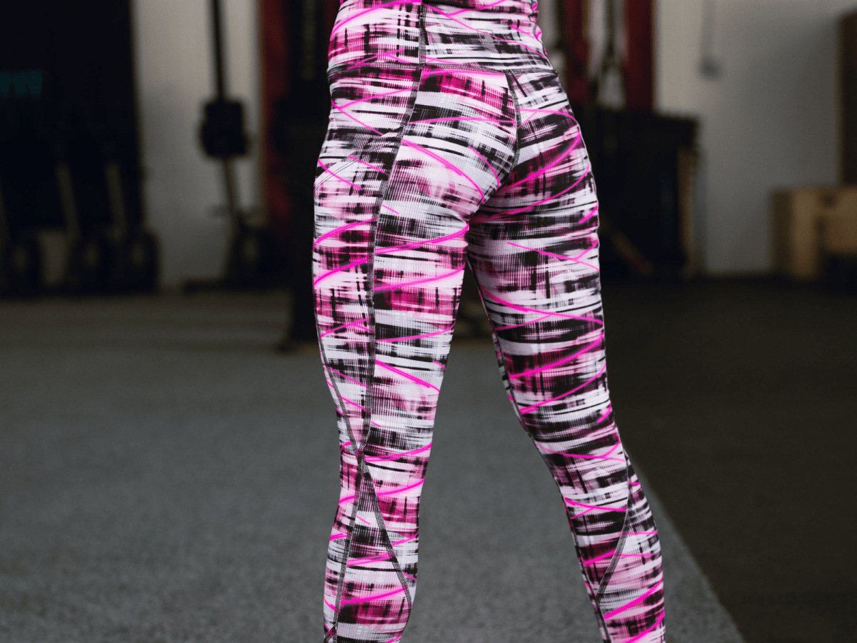 Black and top white pink leggings