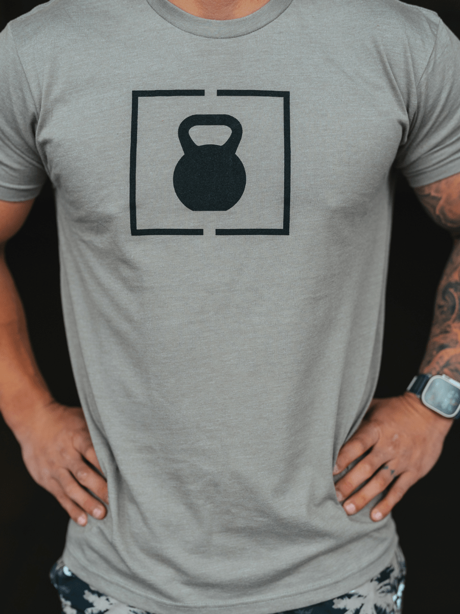 Grey Kettlebell Patch T-Shirt - 2POOD