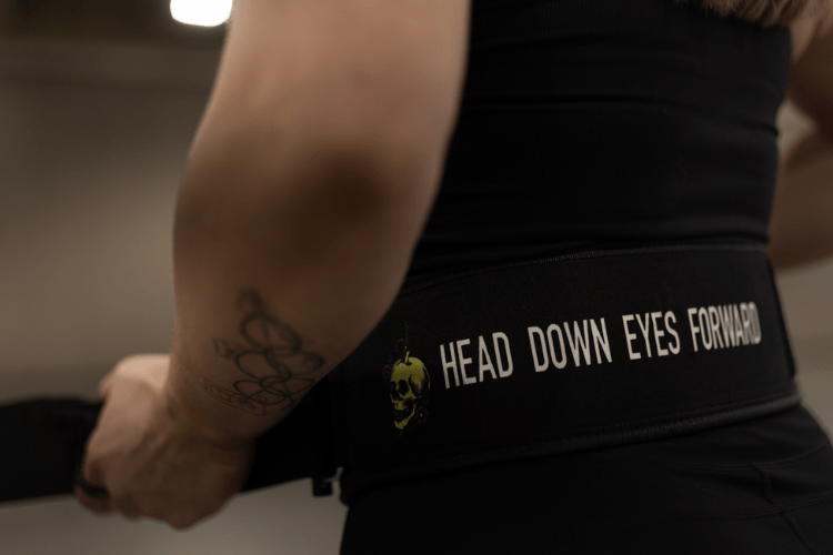 Head Down Eyes Forward by Mattie Rogers Straight Weightlifting Belt - 2POOD