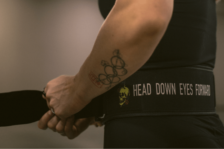 Head Down Eyes Forward by Mattie Rogers 4" Weightlifting Belt