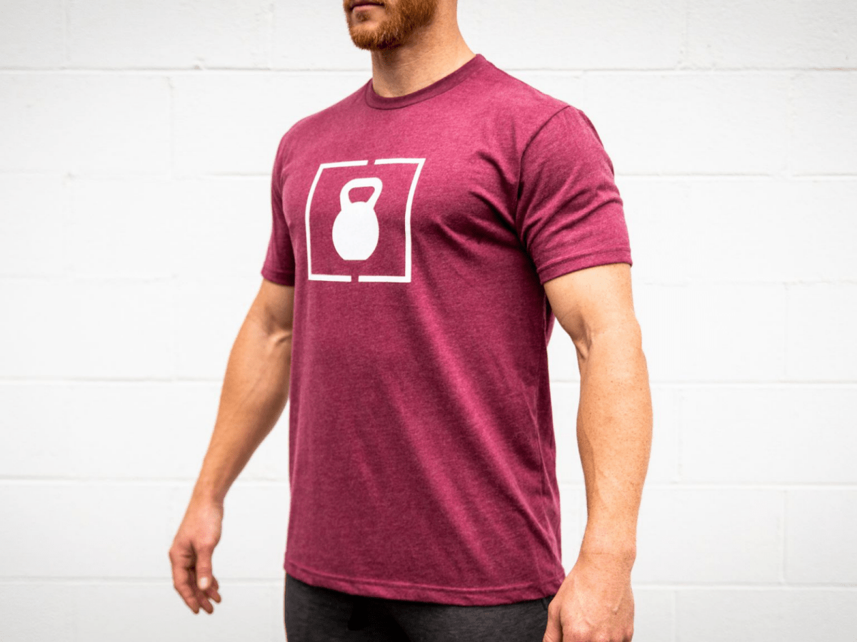 Maroon Kettlebell Patch T-Shirt - 2POOD