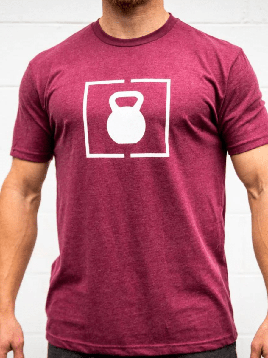 Maroon Kettlebell Patch T-Shirt - 2POOD