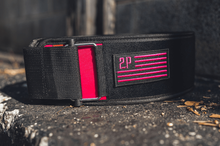 Pink Velcro Patch Straight Weightlifting Belt - 2POOD