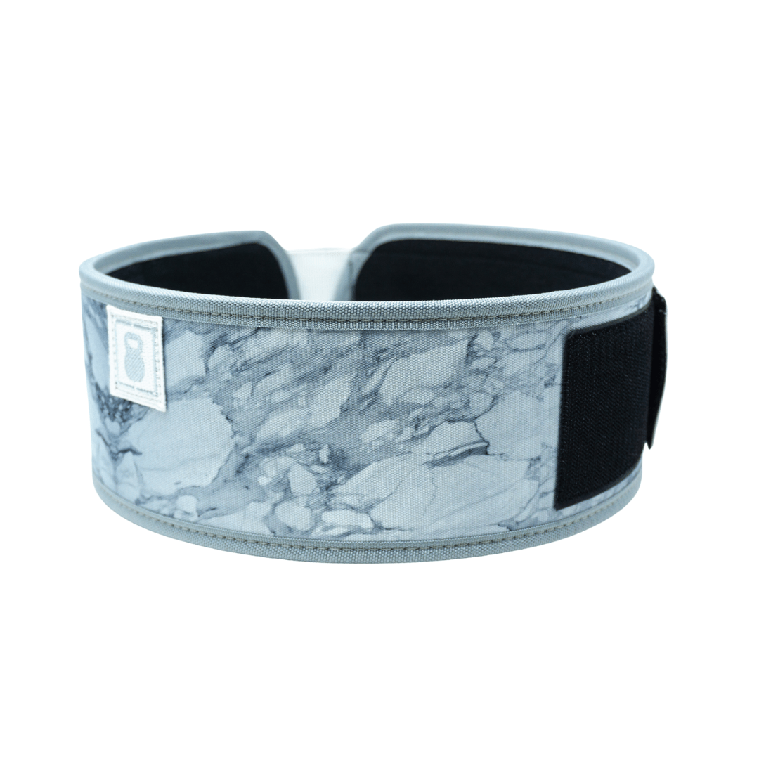 White Marble 4&quot; Weightlifting Belt - 2POOD