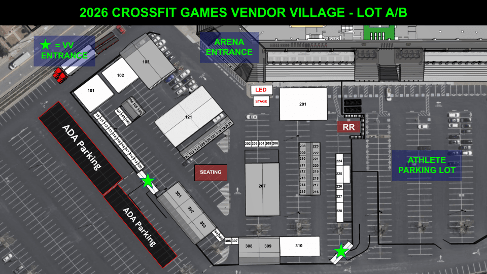 2026 CrossFit Games Vendor Village Map — Booth 301